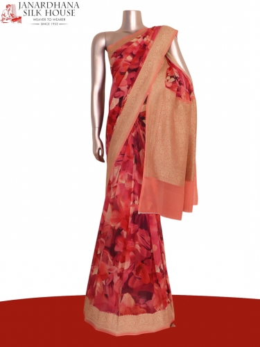 Pure Floral Georgette Silk Saree